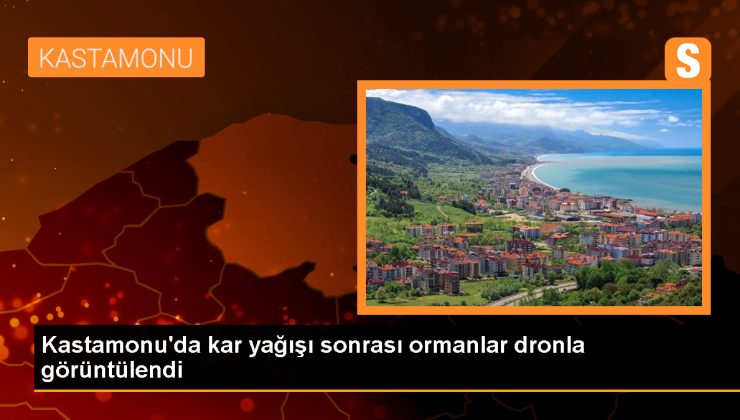 Kastamonu’da kar yağışı sonrası ormanlar dronla görüntülendi