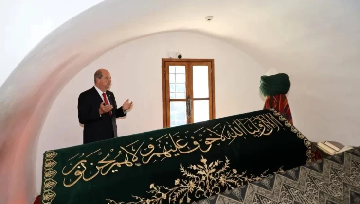 KKTC Cumhurbaşkanı Ersin Tatar, Pir Edebali Türbesi’nde dua etti