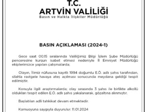 Artvin Valilik Binasına İsabet Eden Mermiyle İlgili Bir Kişi Gözaltına Alındı