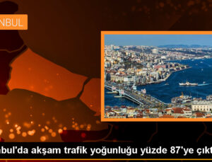 İstanbul’da akşam saatlerinde trafik yoğunluğu yağmurun da tesiriyle yüzde 87’ye kadar yükseldi