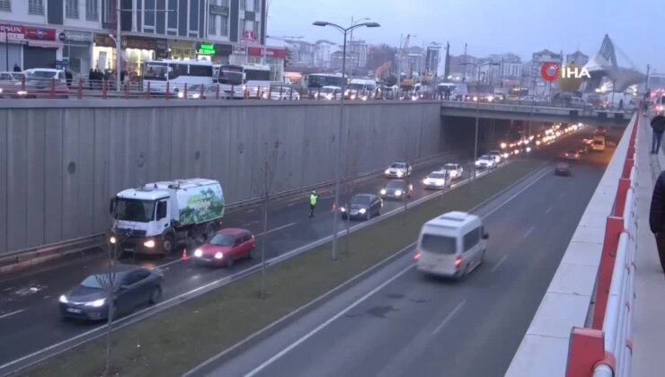 Servis otobüsü alev alev yandı