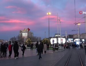 Taksim’de Hayran Bırakan Gün Batımı Görünümü