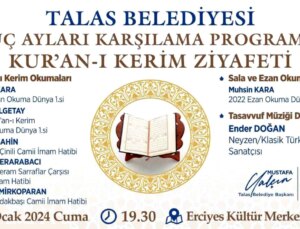 Talas Belediyesi Üç Ayları Kur’an-ı Kerim Ziyafeti Düzenliyor