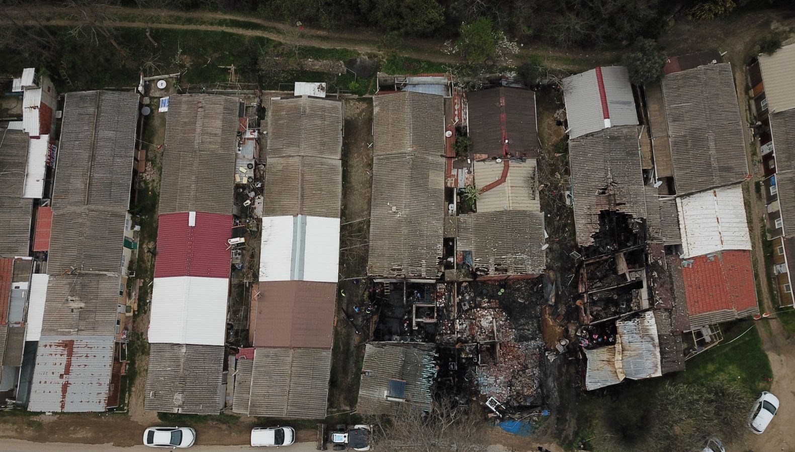 Havadan Görüntüler: Yangının Kül Ettiği 18 Evle Yüzleşme 71 18 konutun yandigi mahalle havadan goruntulendi PCBSOJdr