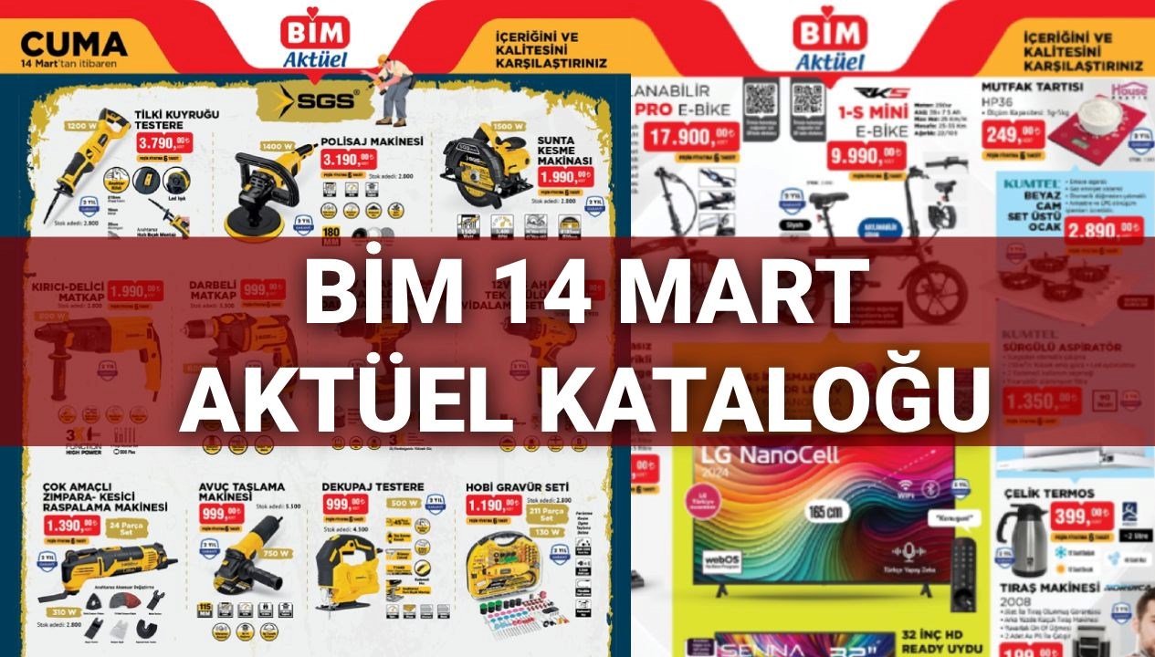 BİM 14 Mart'ta Teknoloji ve Bahçe Severleri Sevindirecek: Çapa Makinesi, Elektrikli Bisiklet ve Daha Fazlası Raflarda! 71 bim aktuel katalogu 14 mart satista bim markete capa makinesi matkap seti elektrikli bisiklet