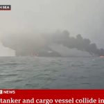 ingiliz denizinde carpisma kargo gemisi batti petrol tankeri alev aldi cok sayida yarali var UQ8ZUxBU