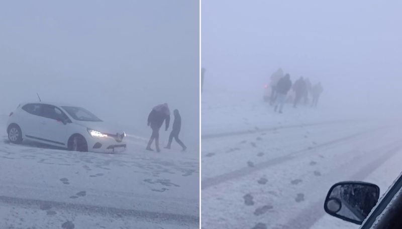 Kar, Tip ve Sis Kaosu: Araçlar Buz Gibi Kapanlarda Mahsur Kaldı 71 kar tipi ve sis onlarca arac mahsur kaldi YrwLBD6a