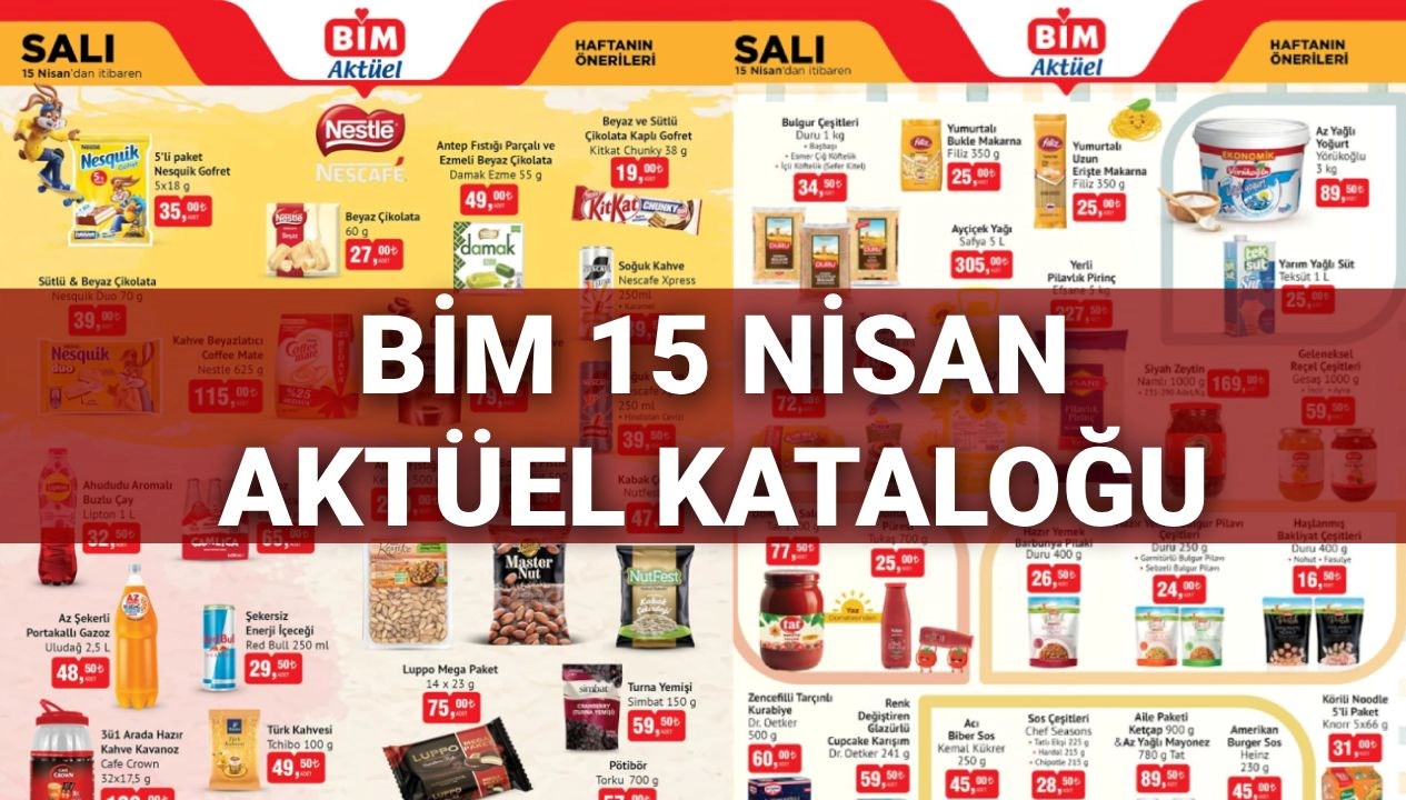 bim market 15 nisan aktuel katalogu bu hafta satista aycicek yagi atistirmalik eserler sac