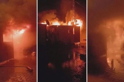 hatayda konteyner yangini anne ile cocuklari dumandan etkilendi OMLOp1VO