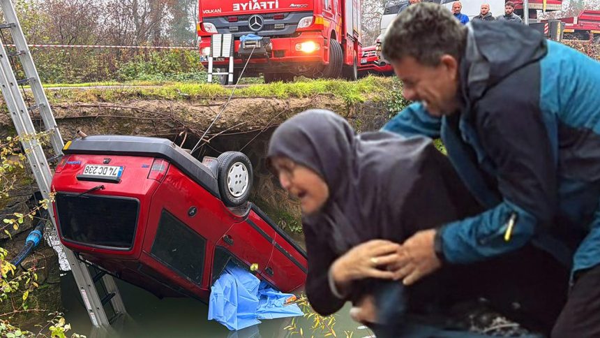 bartinda dereye devrilen otomobilde iki kisi bogularak oldu NLDLfU9c