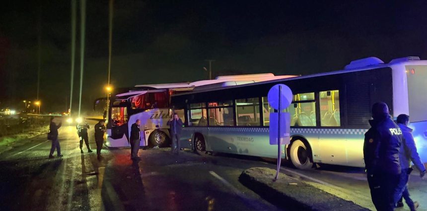 tekirdagda iki otobus carpisti emj64OEE