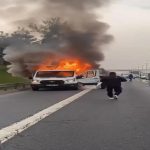 tem otoyolunda kamyonet alev alev yandi pefjAUtj