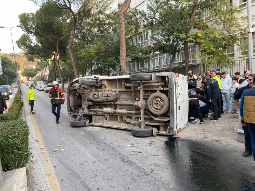 Ticari araç takla attı, şoför yaralandı 71 ticari arac takla atti sofor yaralandi rVNwesMK