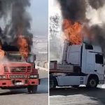 tipki noktada yarim saat ortayla iki kamyonda yangin xanU2pRE