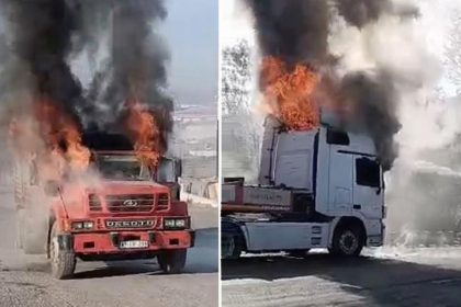 tipki noktada yarim saat ortayla iki kamyonda yangin xanU2pRE