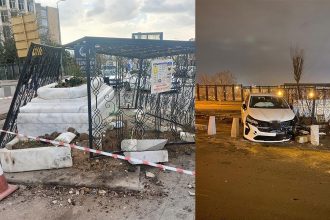 ankaradaki tezveren sultan turbesine araba carpti iZXZYscf