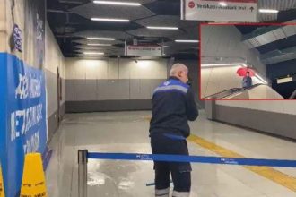 istanbulda saganak cileye donustu metro istasyonunu su basti VMdp1f3c